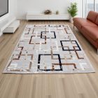 Modern carpet grey brown blue AMIR 160x230 modern rug for living room or bedroom
