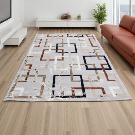   Modern carpet grey brown blue AMIR 160x230 modern rug for living room or bedroom