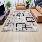 Modern carpet grey brown blue AMIR 200x300 modern rug for living room or bedroom