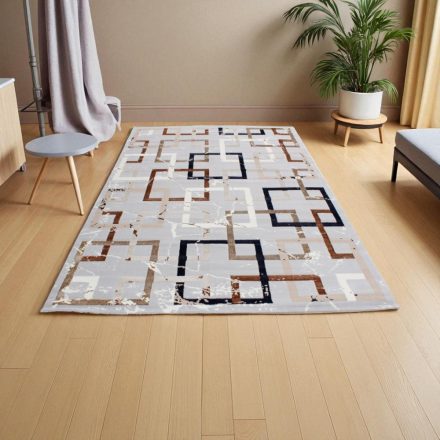 Modern carpet grey brown blue AMIR 80x150 modern rug for living room or bedroom