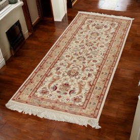 Kerman runner rug 64x184 iranian handmade wool carpet