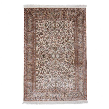 Silk carpet Kashmiri 126x186 handcrafted oriental rug
