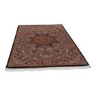 Silk rug Paniz brown 150x225 Iranian viscose silk carpet