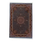 Silk rug Aysan dark blue 150x225 viscose silk Persian carpet