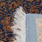 Silk rug Aysan dark blue 150x225 viscose silk Persian carpet