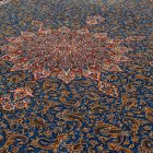 Silk rug Aysan dark blue 150x225 viscose silk Persian carpet