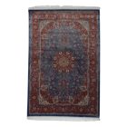 Silk rug Negar dark blue 100x150 Iranian viscose silk carpet