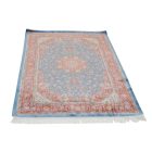 Silk rug Negar dark blue 100x150 Iranian viscose silk carpet