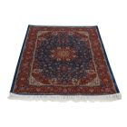 Silk rug Negar dark blue 80x120 viscose silk Persian carpet