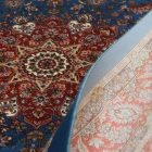 Silk rug Negar dark blue 80x120 viscose silk Persian carpet