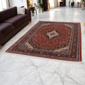 Silk rug Sialk brick red 180x270 Iranian viscose silk carpet