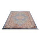Silk rug Gazelle dark blue 150x225 Iranian viscose silk carpet