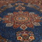 Silk rug Gazelle dark blue 150x225 Iranian viscose silk carpet