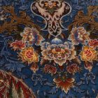 Silk rug Gazelle dark blue 150x225 Iranian viscose silk carpet