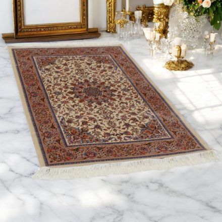 Silk rug Reihan cream 100x150 viscose silk Persian carpet