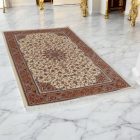 Silk rug Reihan cream 120x180 Iranian viscose silk carpet