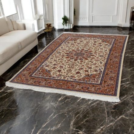 Silk rug Reihan cream 150x225 high-quality viscose silk carpet from Iran