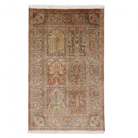 Silk carpet Kashmiri 158x95 handcrafted oriental rug