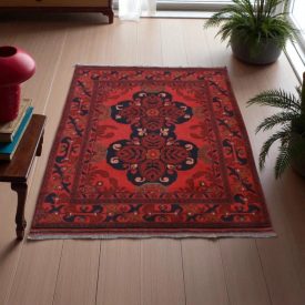 Afghan carpet 104x141 handmade oriental wool carpet