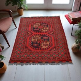 Afghan carpet Elephant Foot 101x142 handmade oriental wool carpet