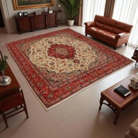   Iranian rug Yazd 212x241 handmade persian carpet for living room
