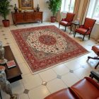 Iranian rug Yazd 196x198 handmade persian carpet for living room