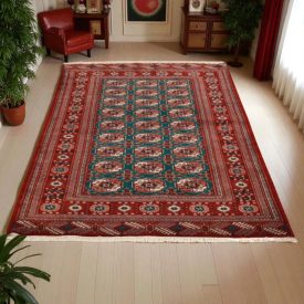 Iranian carpet Turkhmen 133x193 handmade persian carpet