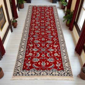 Iranian carpet Nain 77x295 iranian handmade wool carpet