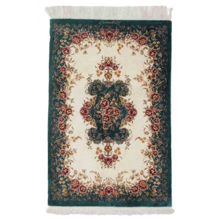 Silk carpet Persian 59x89 handcrafted oriental rug