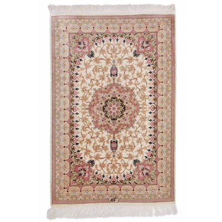 Silk carpet Persian 61x93 handcrafted oriental rug