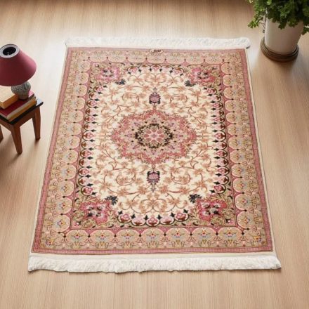 Silk carpet Persian 61x93 handcrafted oriental rug