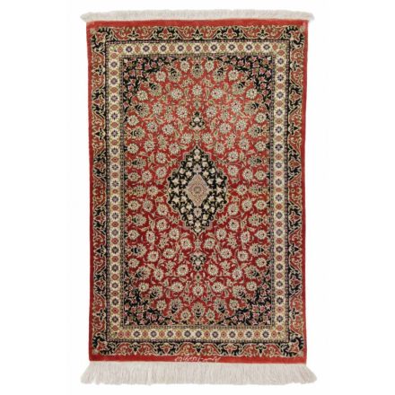 Silk carpet Persian 58x90 handcrafted oriental rug