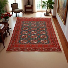 Iranian carpet Turkhmen 143x195 handmade persian carpet