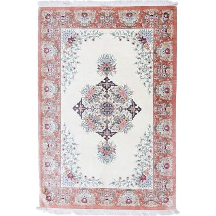 Silk carpet Persian Ghom 129x199 handcrafted oriental rug