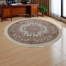   Round Carpet cream Medalion 100x100 Exclusive acrylic Persian rug