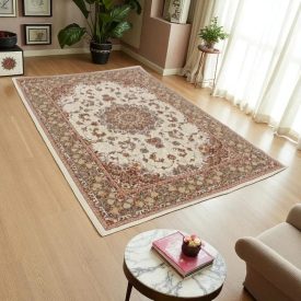   Persian carpet cream MEDALION 160x230 exclusive living room rug of acrylic