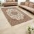 Persian rug beige MEDALION 200x300 luxury living room carpet in acrylic