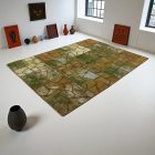 Design carpet green Patchwork 171x240 living room carpet