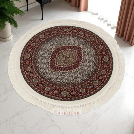 Round Carpet cream 100x100 premium machine-made persian rug