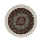 Round Carpet cream 100x100 premium machine-made persian rug
