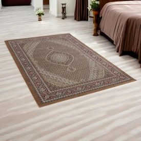 Persian rug brown MAHI 140x200 luxury carpet of acrylic