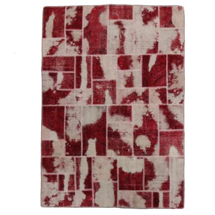 Design carpet burgundy-white Patchwork 170x241 living room carpet