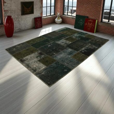 Design carpet green Patchwork 168x239 living room carpet
