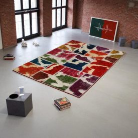   Design carpet multicolour Patchwork 100x145 living room carpet