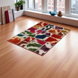   Design carpet multicolour Patchwork 100x145 living room carpet