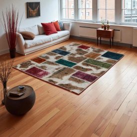   Design carpet multicolour Patchwork 100x145 living room carpet
