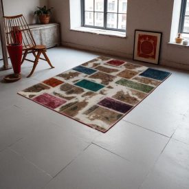   Design carpet multicolour Patchwork 100x145 living room carpet