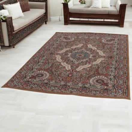 Acrylic Rug with Medallion Pattern - brown 160x230
