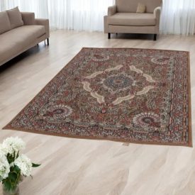 Acrylic carpet with Medallion pattern - brown 200x300