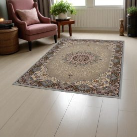 Persian carpet grey KERMAN 80x120 luxury acrylic carpet
